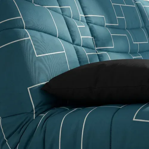 Banquette-lit clic-clac PORTO 125 x 190 matrix bleu foncé vue détaillée