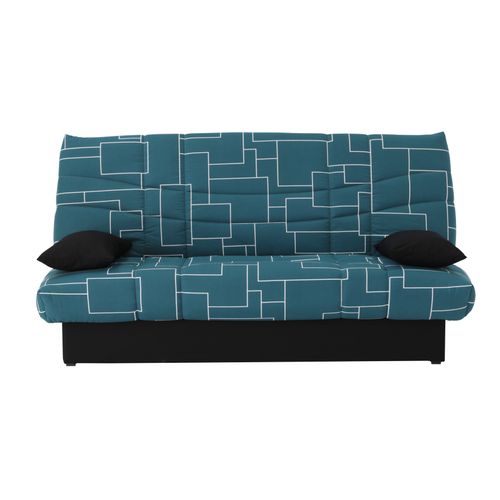 Banquette-lit clic-clac PORTO 125 x 190 matrix bleu foncé vue de face