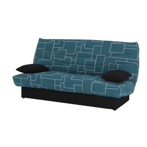 Banquette-lit clic-clac PORTO 125 x 190 matrix bleu foncé vue de profil