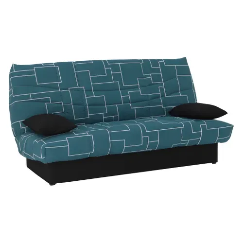 Banquette-lit clic-clac PORTO 125 x 190 matrix bleu foncé vue 3/4