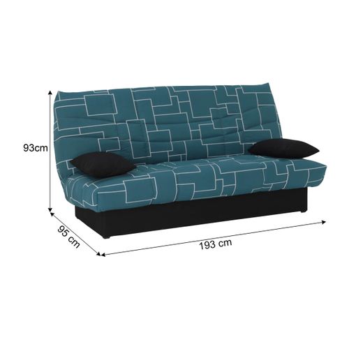 Banquette-lit clic-clac PORTO 125 x 190 matrix bleu foncé