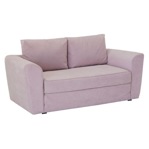 Canapé convertible 2 places TWILL tissu soro rose vue 3/4