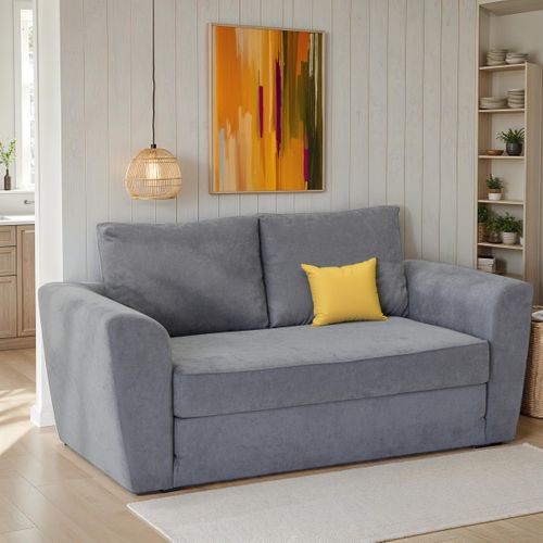 Canapé convertible 2 places TWILL tissu soro gris moyen