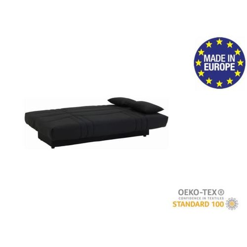 Banquette Clic Clac 3 Places - Tissu Noir - L 190 X P 92 Cm - Style Contemporain