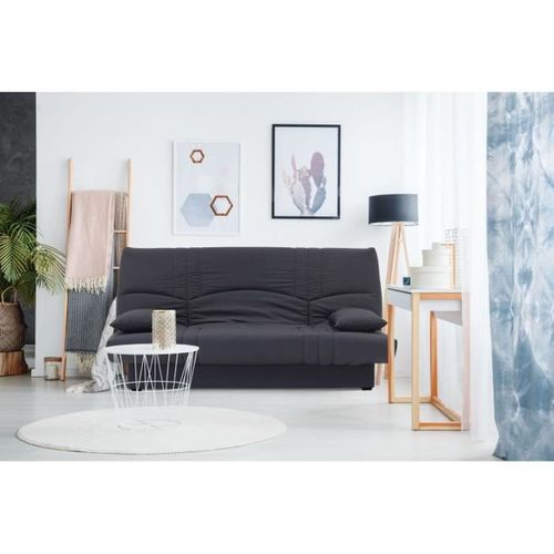 Banquette Clic Clac 3 Places - Tissu Gris Anthracite -  L 190 X P 92 Cm - Dream - Style Contemporain