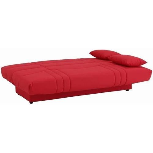 Banquette Clic Clac 3 Places - Tissu Rouge -  Style Contemporain - L 190 X P 92 Cm -