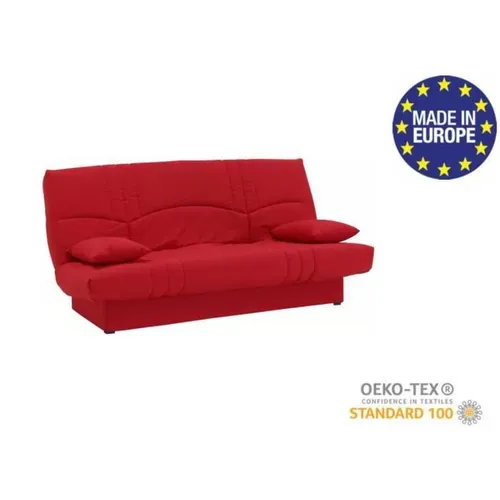 Banquette Clic Clac 3 Places - Tissu Rouge -  Style Contemporain - L 190 X P 92 Cm -