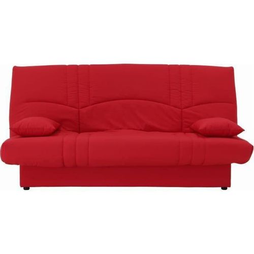 Banquette Clic Clac 3 Places - Tissu Rouge -  Style Contemporain - L 190 X P 92 Cm -