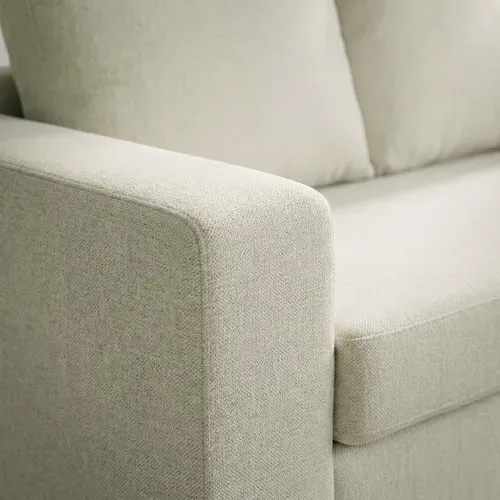 Canapé d'angle méridienne réversible GEORGY tissu beige vue détaillée