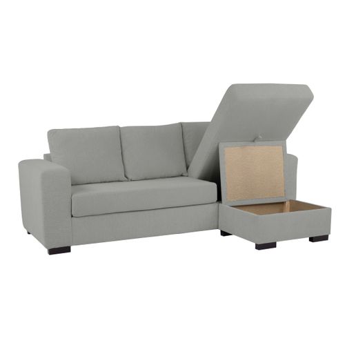 Canapé d'angle méridienne réversible GEORGY tissu gris