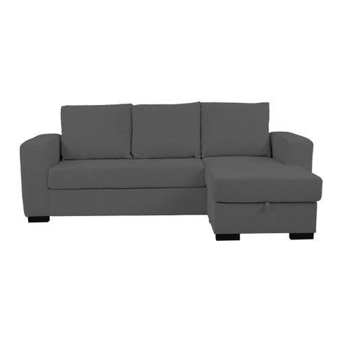 Canapé d'angle méridienne réversible GEORGY tissu anthracite