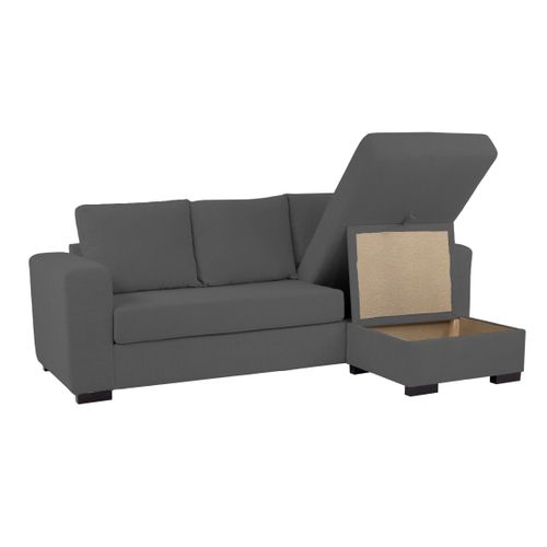 Canapé d'angle méridienne réversible GEORGY tissu anthracite