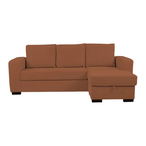 Canapé d'angle méridienne réversible GEORGY tissu terracotta