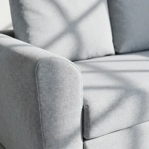 Canapé convertible 2 places TWILL II tissu gris clair vue détaillée