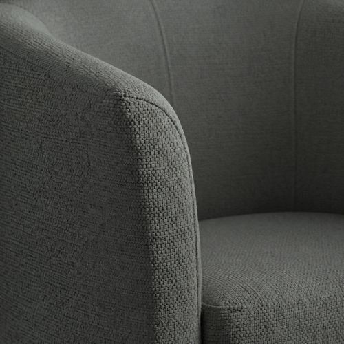 Fauteuil cabriolet et pouf CLAYTON II tissu guilty anthracite vue détaillée