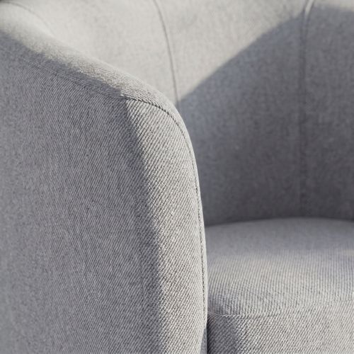 Fauteuil cabriolet et pouf CLAYTON II tissu neve gris clair vue détaillée