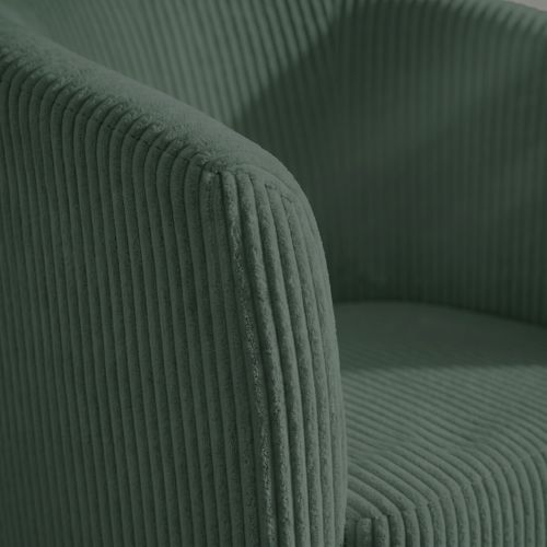 Fauteuil cabriolet et pouf CLAYTON II tissu lincoln vert vue détaillée