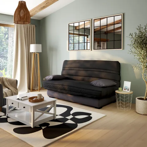 Banquette-lit clic-clac DALLAS tissu noir