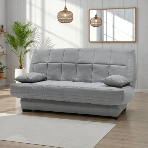 Banquette-lit clic-clac CARMEN tissu gris clair