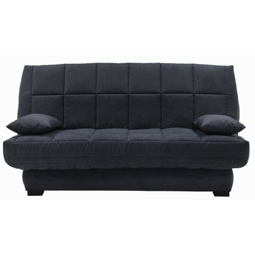 Banquette-lit clic-clac CARMEN tissu gris foncé