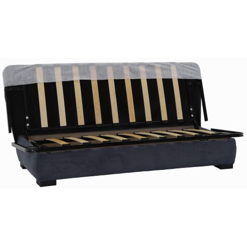 Banquette-lit clic-clac CARMEN tissu gris foncé