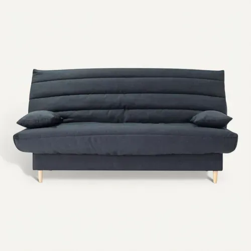 Clic Clac 3 Places  - Gris - Couchage 125x190 Cm - Avec Coussins