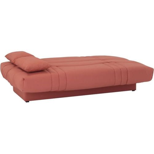Banquette Clic Clac 3 Places - Tissu Terracotta - Style Contemporain - L 190 X P 92 Cm -