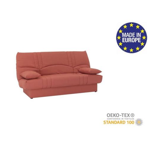 Banquette Clic Clac 3 Places - Tissu Terracotta - Style Contemporain - L 190 X P 92 Cm -