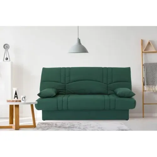 Banquette Clic Clac 3 Places - Tissu Vert Foret - Style Contemporain - L 190 X P 92 Cm -