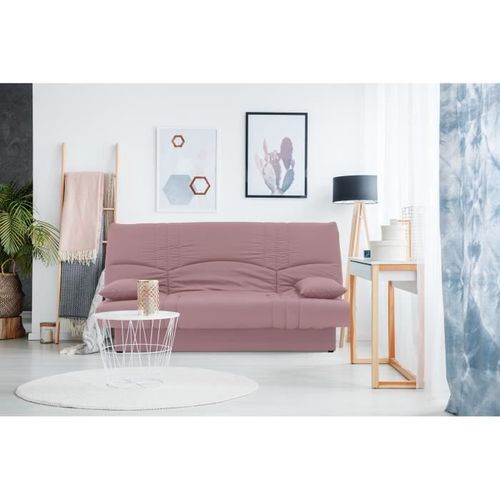 Banquette Clic Clac 3 Places - Tissu Rose -  Style Contemporain - L 190 X P92 Cm -