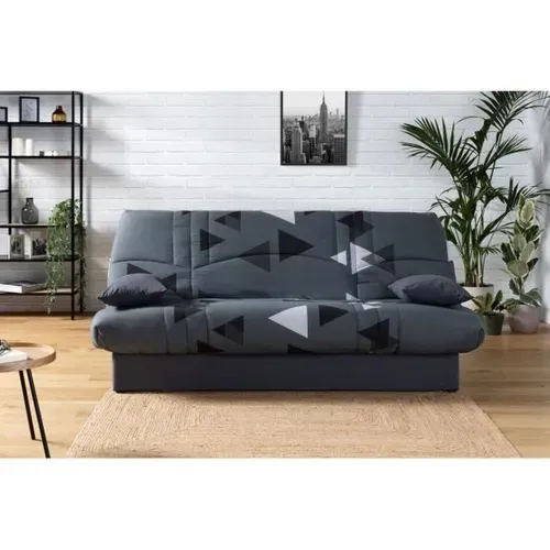 Banquette Clic Clac 3 Places - Tissu Bikini Gris - Style Contemporain -  L 190 X P 92 Cm -