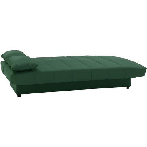 Banquette Clic Clac 3 Places - Tissu 100% Coton Vert - Style Contemporain - L 190 X P92 Cm -