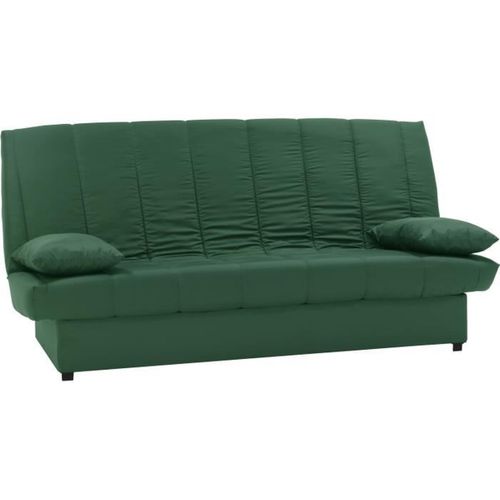 Banquette Clic Clac 3 Places - Tissu 100% Coton Vert - Style Contemporain - L 190 X P92 Cm -