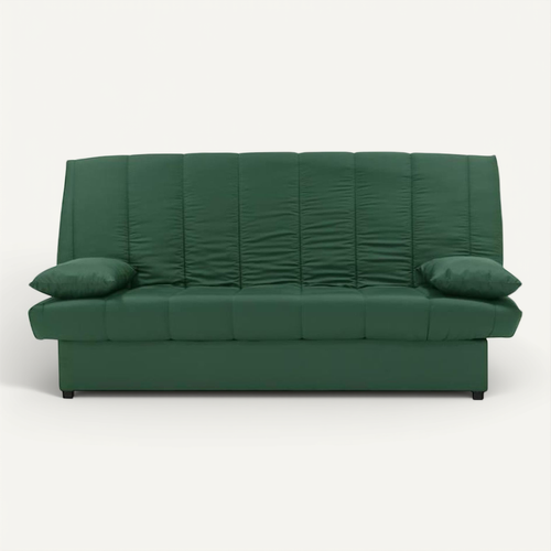 Banquette Clic Clac 3 Places - Tissu 100% Coton Vert - Style Contemporain - L 190 X P92 Cm -