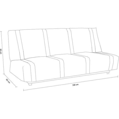 Banquette Clic Clac 3 Places - Tissu Noir - Style Contemporain - L 193 X P 92 Cm -