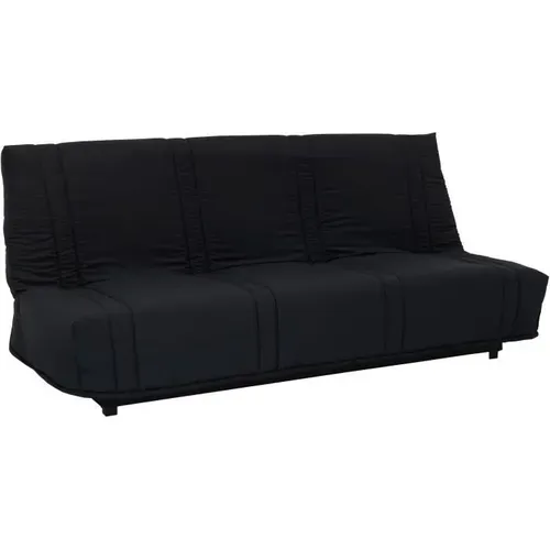 Banquette Clic Clac 3 Places - Tissu Noir - Style Contemporain - L 193 X P 92 Cm -