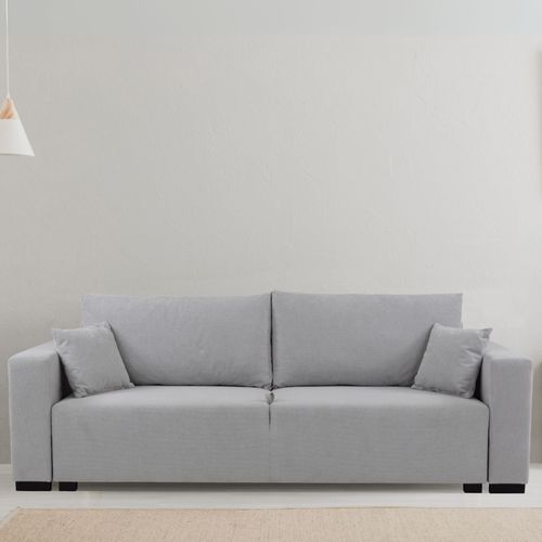 Canapé convertible 3 places KILIAN tissu gris