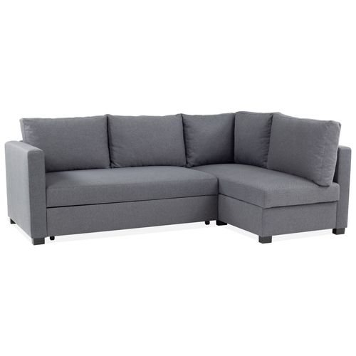 Canapé d'angle méridienne LUKE tissu anthracite