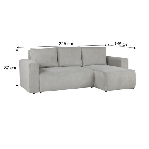 Canapé d'angle convertible MILO tissu grège