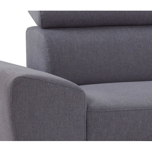 Canapé d'angle méridienne WESLEY réversible tissu loft café vue détaillée