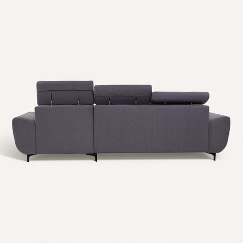 Canapé d'angle méridienne WESLEY réversible tissu loft café vue de derrière