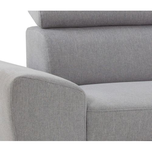 Canapé d'angle méridienne WESLEY réversible tissu loft beige