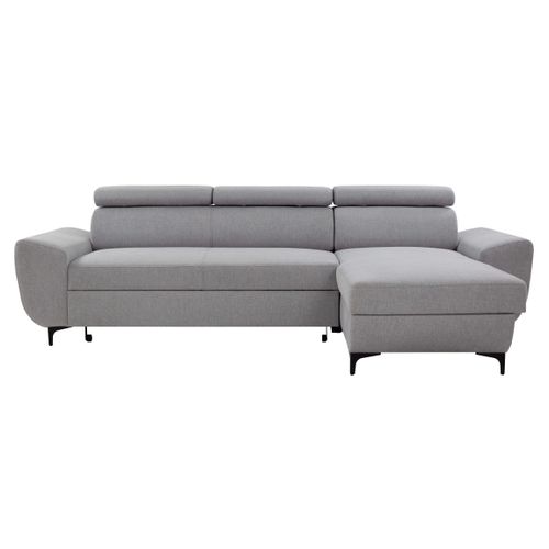 Canapé d'angle méridienne WESLEY réversible tissu loft beige