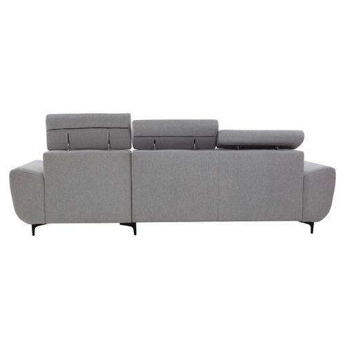 Canapé d'angle méridienne WESLEY réversible tissu loft beige