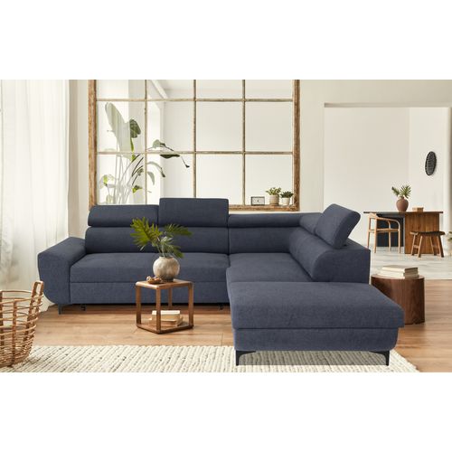 Canapé d'angle convertible droit WESLEY tissu loft anthracite