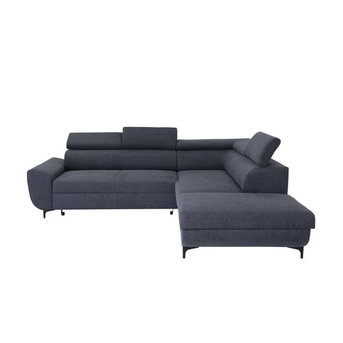 Canapé d'angle convertible droit WESLEY tissu loft anthracite