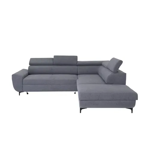 Canapé d'angle convertible droit WESLEY tissu loft anthracite