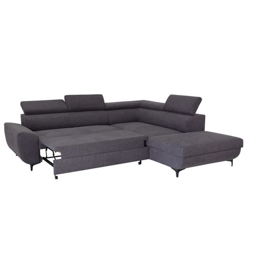 Canapé d'angle convertible droit WESLEY tissu loft cafe