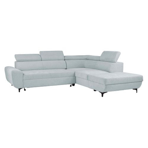 Canapé d'angle convertible droit SANTIAGO tissu gris