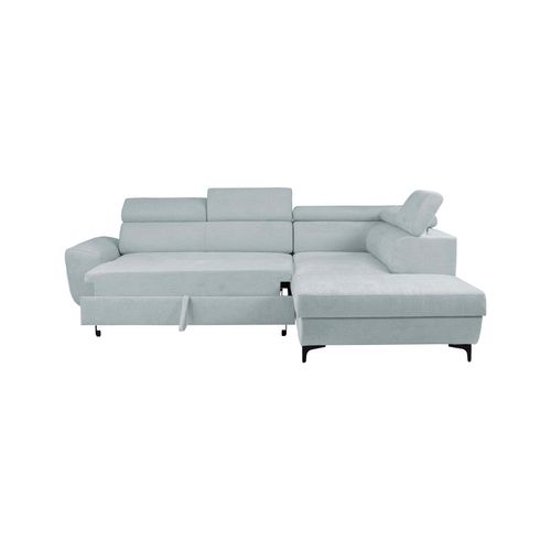 Canapé d'angle convertible droit SANTIAGO tissu gris